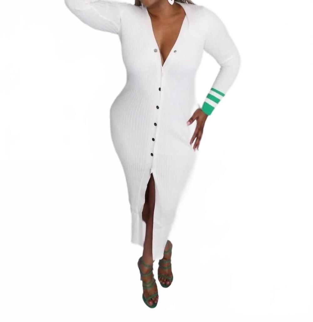 NEW RIVIR polo maxi dress in white